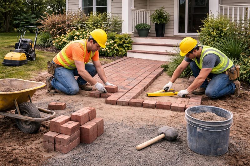 Brick Stairs Installation in West Hartford, CT